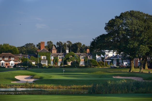 The Belfry Hotel & Resort, Warwickshire view of the hotel from golf course showing the fairways and greens