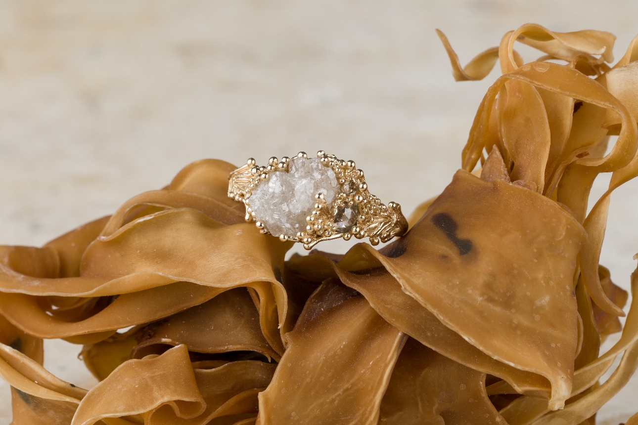 vintage ring on a quirky display stand