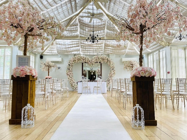 Hadley Park House indoor ceremony set up