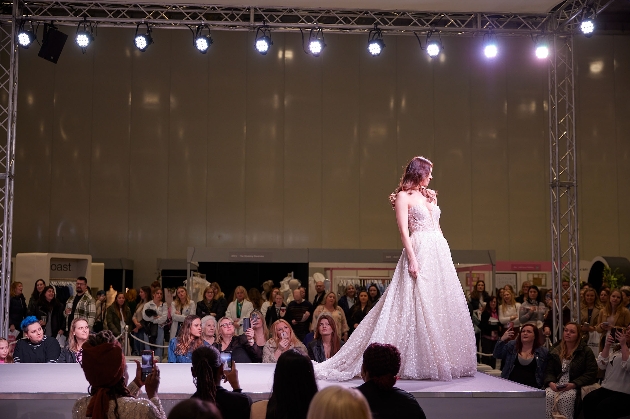 Bride walking down a catwalk